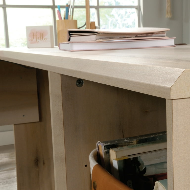 Sauder Cottage Road Engineered Wood Writing Desk In Soft White/Lintel Oak | Business