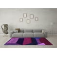 thumbnail image 3 of Ahgly Company Indoor Round Abstract Purple Modern Area Rugs, 4' Round, 3 of 4