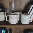 thumbnail image 4 of Taza de café de cerámica con líneas geométricas simples for té, cacao, leche y café en casa y en la oficina., 4 of 5