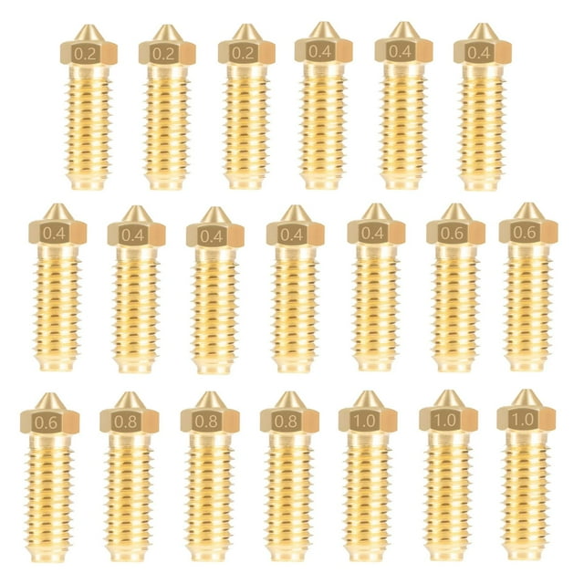 Kit de boquillas LANKEGU de 20 piezas de latón 0.2/0.4/0.6/0.8/1.0 mm para Anycubic Kobra 3/Kobra S1
