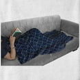 thumbnail image 6 of Science Soft Flannel Fleece Throw Blanket, Digital DNA Thread Chromosome Helix Genetics Biology Illustration, Cozy Plush for Indoor and Outdoor Use, 50" x 70", Navy Blue Pale Blue, by Ambesonne, 6 of 6
