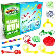 Marble Genius Marble Run Booster Set - 20 Pieces Total (Marbles Not Included), Construction Building Blocks Toys for Ages 3-14, Add-On Set, Primary