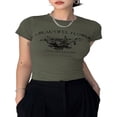 thumbnail image 3 of Hauts Courts Graphiques Esthétiques Vintage pour Adolescentes et Filles Y2k, T-Shirts Féeriques Grunge, Vêtements Gris P, 3 of 6