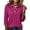 #03Hot Pink, variant on Ladies Casual Button Placket Collared Polo Shirts Three Quarter Sleeve Loose Summer Multi Color Tops 2XL