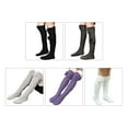 thumbnail image 4 of Autumn Winter Cable Knit Thigh High Boot Socks for Women Solid Color Cute Pompom Over Knee Long Stockings Leg Warmer, 4 of 8