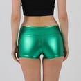 thumbnail image 6 of Sexy Womens Metallic Booty Shorts Shiny Cheeky High Waist Workout Yoga Bottoms Hot Pants for Raves,Festivals,Dancings, 6 of 7
