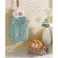 thumbnail image 3 of 1 Pack Double-Sided Animal Chenille Hand Towels,Bathroom Hand Towels with Loop,Kitchen Hand Towels Hanging,Soft Absorbent Square Hand (LightGreen), 3 of 5