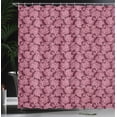 thumbnail image 3 of Ambesonne Flowers Shower Curtain, Abstract RetroFlora Petals, 69"Wx75"L, Dark Magenta Pale Pink, 3 of 4