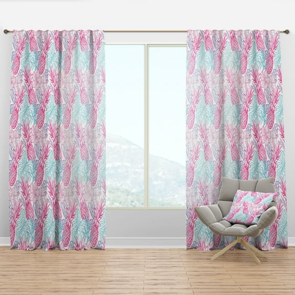 Designart 'Tropical Pineapple Mood II' Modern & Contemporary Curtain Panel