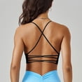 thumbnail image 3 of Mujeres de color sólido cuatro filas ajustable inalámbrico sujetador doble hombro yoga deportes sujetador a prueba de choques, ejercicio deportes sujetadores para mujeres, 3 of 5