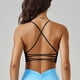 thumbnail image 3 of Mujeres de color sólido cuatro filas ajustable inalámbrico sujetador doble hombro yoga deportes sujetador a prueba de choques, ejercicio deportes sujetadores para mujeres, 3 of 5