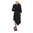 thumbnail image 2 of DKNY Womens Black Long Sleeve Tea-Length Sheath Evening Dress Size: L, 2 of 4