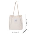 thumbnail image 4 of Bolsa de hombro Mujeres Corduro Photos suaves Beige de bolso de gran capacidad Lindo, 4 of 6