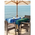 thumbnail image 3 of Outdoor Tablecloth with Umbrella Hole for Patio/Picnic/Party/Camping, Football Stadium Waterproof Table Cloth Square Cover Washable, Blue Green Sport Modern Art (60"x 60"), 3 of 9
