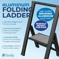 thumbnail image 4 of Sorfey 1-Step Step Ladder Slim, Anti-Slip Foldable Ladder Step Stool, Gray Wood & Black, 4 of 8