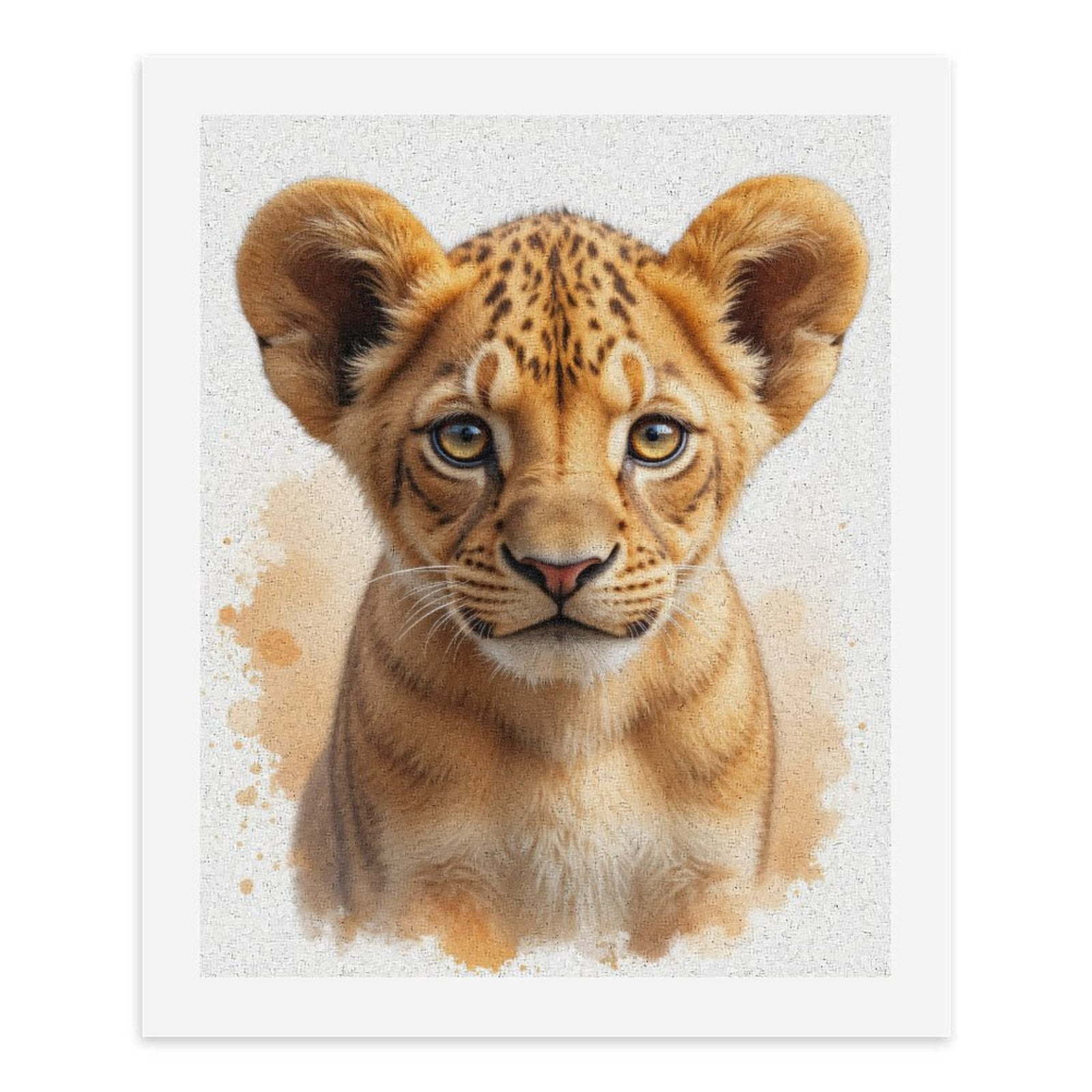 Paint By Numbers Kit for Adults Beginner - DIY Lion Cub Portrait Art Canvas Painting Kits for Adults, Frameless Paint By Number for Adults for Home Wall Decor 16x20 Inch