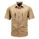 thumbnail image 1 of Camisa Elvqul Hombre Playa Algodón Cao Manga Corta sin Estampado con Solapa Botones, 1 of 3