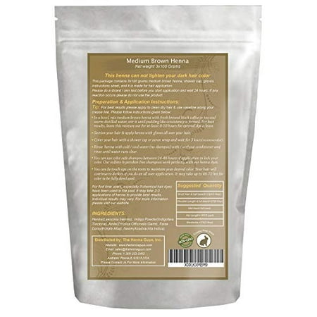 3 Packs Of Medium Brown Henna Hair Beard Dye Color The Henna