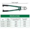 thumbnail image 4 of Graflsoa TUOSEN Heavy-Duty Bolt Cutter with Green & Silver Finish, 12-Inch T8 Steel Manual Wire and Rebar Cutting Tool, 4 of 6