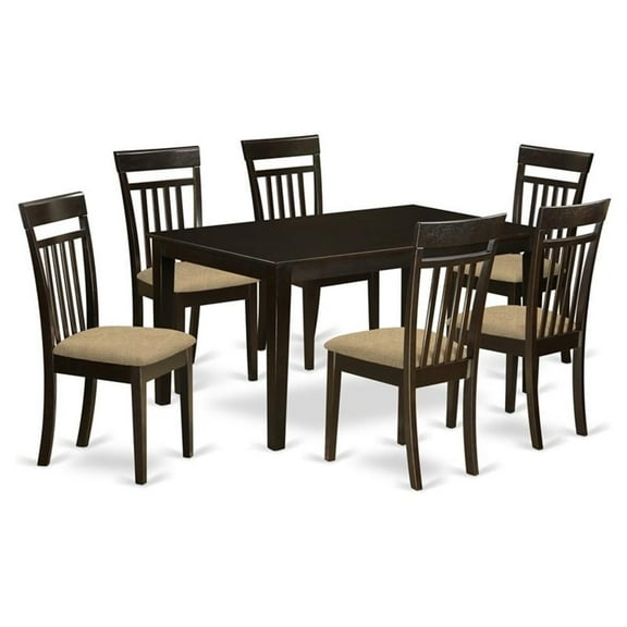 Atlin Designs 7-piece Wood Table and Dining Chairs in Cappuccino