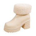 thumbnail image 1 of NECHOLOGY Botas Mujer Zapatos Botines mujer Los botines largos de nieve de algodón mantienen el calor para las mujeres botas largas hasta la rodilla para la nieve botas de mujer (White, 7.5), 1 of 4