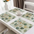 thumbnail image 3 of Placemats Set of 4 Gold Eucalyptus Branches Place Mats Washable Table Dinner Mats Linen Table Mats for Kitchen Dining Party Home Kitchen Decor 12x18 Inch, 3 of 6