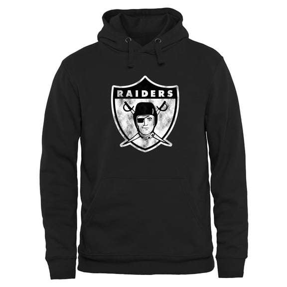 Men's Black Las Vegas Raiders Throwback Logo Pullover Hoodie