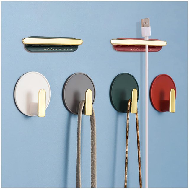 Gancho autoadhesivo pesado para puerta de pared decorativa para colgar abrigos, sombreros, carteras para llaves, gancho para toallas de cocina, organizador de baño, gancho adhesivo impermeable para c JAMW Sencillez