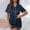 Navy, variant on Sakmal Blue Pajamas Sets for Women Under $10 Short Sleeve Shorts Pant Solid Satin Button Down Comfy Sleepwear for Ladies