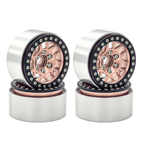 Yeacher Aluminum Alloy Wheel Rim Beadlock Wheel Rims Hub 4pcs 1.9inch Replacement for 1/10 TRX4
