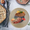 thumbnail image 3 of GUOOL 12.60 Inch Glass Desserts , Stripes Pattern Dinner , Kitchen Salad with Stripe Gold, 3 of 9