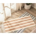 thumbnail image 3 of Fennco Styles Woven Classic Striped Area Rug 24"W x 36"L - Coffee Cotton Blend Carpet Indoor Outdoor Floor Mat for Living Room, Entryway, Bedroom and Floor Décor, 3 of 5