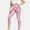 Pink, variant on ALLLIST Metallic Foil Print Women's Pants Elastic Waist Leather Pants Silver Plain Tight Party Ladie's Pants