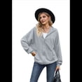 thumbnail image 2 of Sudadera con Capucha y Cremallera de Larga, Color Gris y Azul, Talla S, 2 of 10