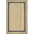 thumbnail image 3 of Ripaz Vogue Jute Rug Hand Woven Rectangle Beige + Black Border Living Room Area Rug (3x5 Ft), 3 of 5