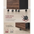 thumbnail image 6 of ZMSHOP 2-Drawer File Cabinet, Small Rolling Filing Cabinet for Home Office, Printer Stand, for A4, Letter-Size Documents, 15.7 x 16.5 x 27.6 Inches, Natural Walnut and Ink Black UOFC040K01, 6 of 7