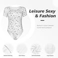 thumbnail image 4 of Fuzoiu Airplane Print Women's Short-Sleeved Onesie, Short Sleeve Body Suits, Women Round Neck Bodysuits for Women,for Daily Wear, Parties, and Layering-X-Large, 4 of 7