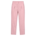 thumbnail image 4 of Cagogo Women Plus Size High Waisted Capri Pants with Pockets Solid Straight Leg Cropped Trousers Elegant Office Casual Summer Lounge Pants, Pink 3XL, 4 of 8