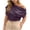 Purple, variant on Trendy Asymmetrical Off Shoulder Short Sleeve Blouse Women's Casual Loose Fit Everyday Summer Top