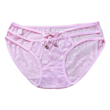 

Wotryit Womens Underwear Women Tassel Mesh Briefs Hollow Out Panties Crochet Lace Up Panty Thongs G String Lingerie Underwear Panties for Women L