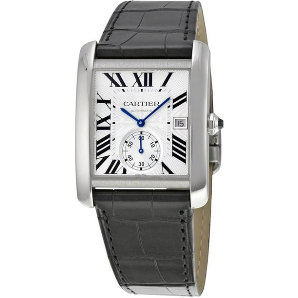 Cartier Cartier Men's Tank MC Black Leather Band Steel Case Automatic