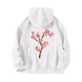 thumbnail image 1 of WZXFASHION Women's Back Floral Print With Drawstring Hooded Pocket Sweater 50% Off Clearance long sleeve pullover sweater, 1 of 4