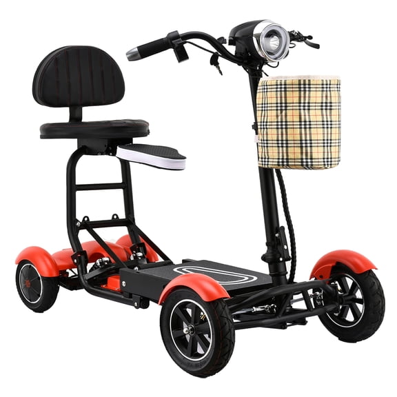 Bangeran 4 Wheel Mobile Scooter with Double Lithium-Ion Batteries, Foldable Lightweight Rides up to 25 Miles, Allowed on Airplanes