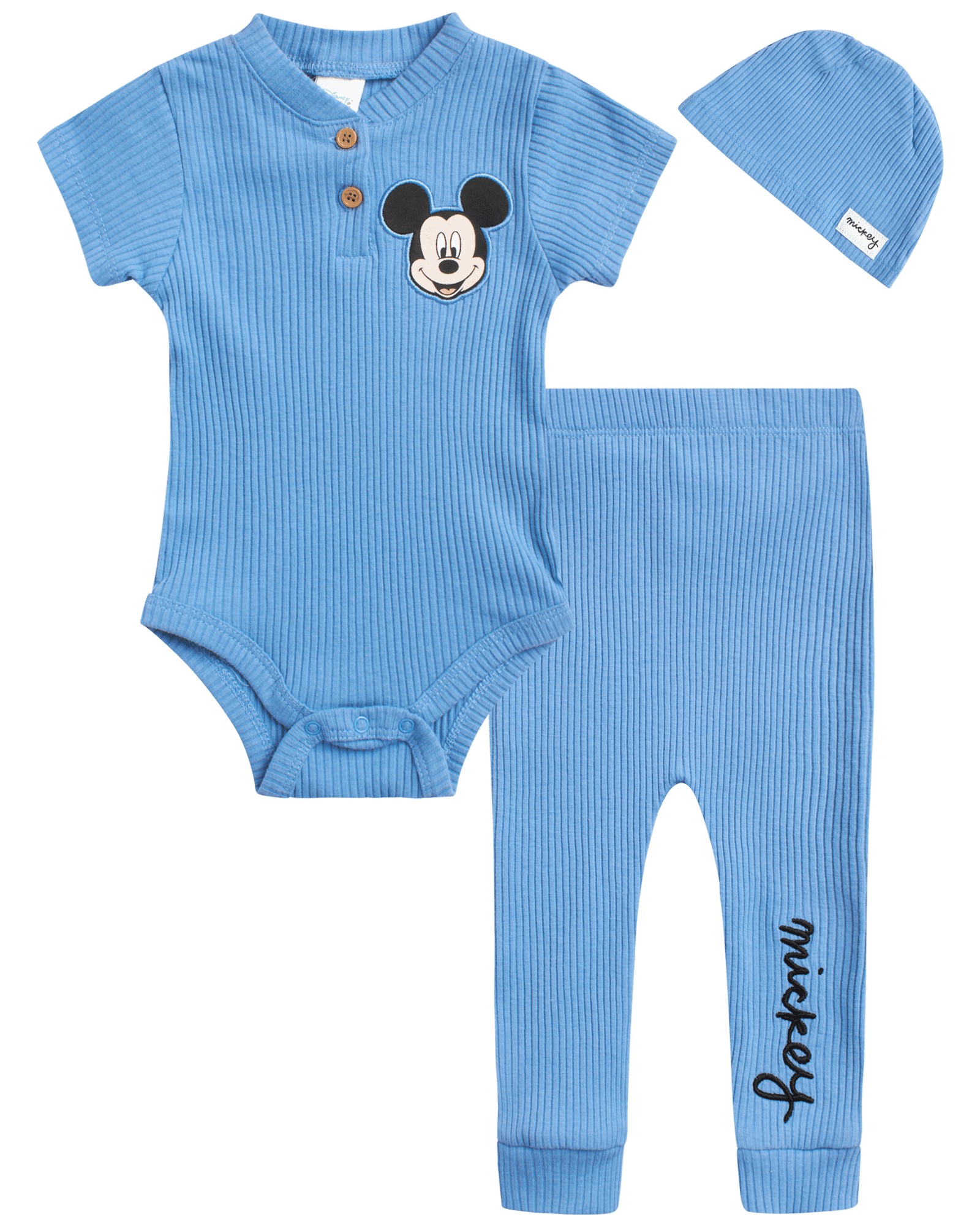 Disney Baby Boys’ 4 Piece Mickey Mouse Layette Set Hat, Booties, Pants