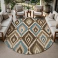 thumbnail image 3 of Addison Rugs Chantille Indoor/Outdoor Transitional Ikat Coffee Machine Washable Round Rug, 8' x 8', 3 of 8