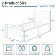 thumbnail image 4 of Maenizi 16 inch Tall Twin XL Bed Frames with Headboard and Footboard, Heavy Duty Metal Platform Bed Frame Twin XL No Box Spring Needed, Easy Assembly, Under Bed Storage, Noise Free, White, 4 of 7