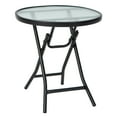 thumbnail image 1 of Costway Patio Folding Round Glass Side Table Bistro Coffee Table Plant Stand, 1 of 9