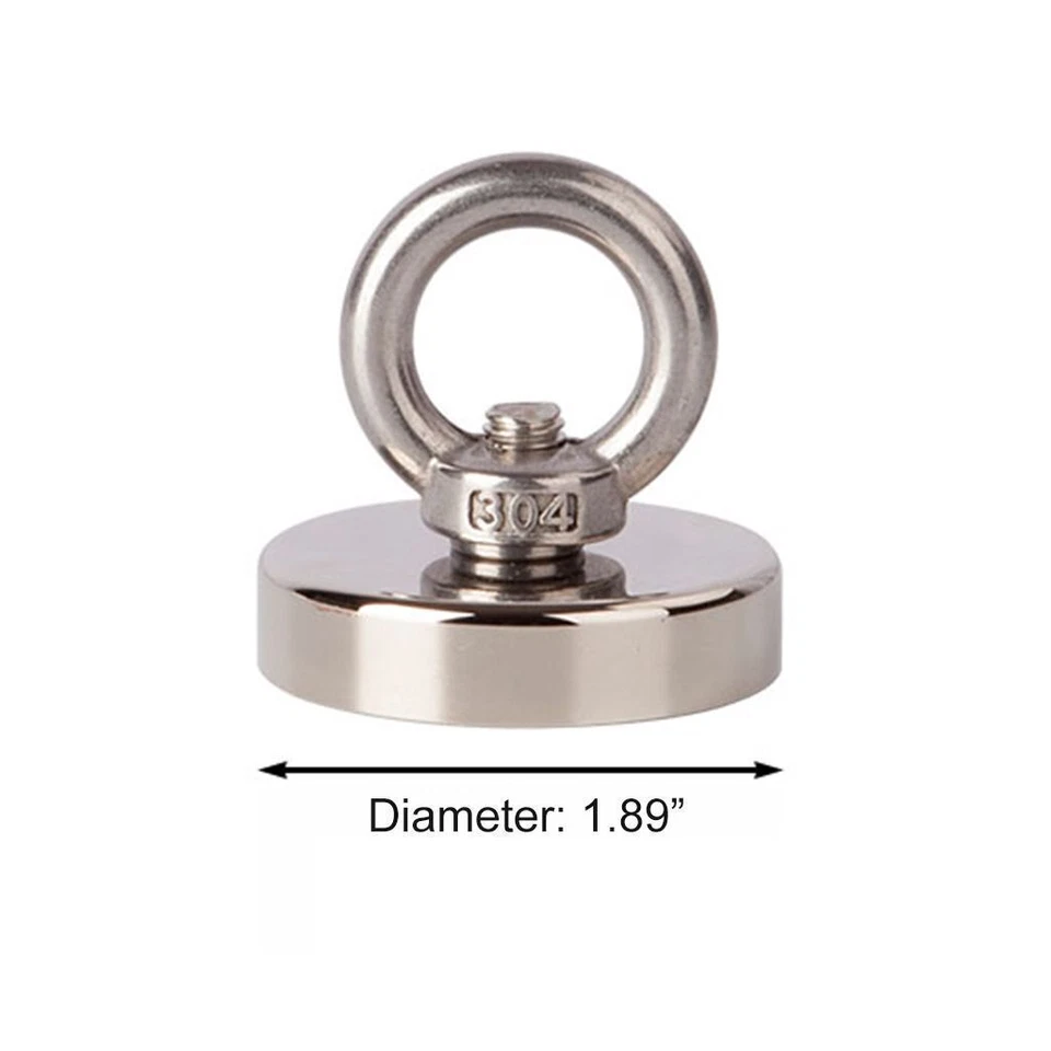 Neodymium Fishing 400Lbs Magnet Pulling Force Super Strong Round Rare Earth Hook