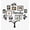 Black/ Family Tree, variant on Photo Frame | Plaque College Frame - Valentine Wall Decoration Combination - Brown PVC Picture Frame Selfie Gallery Collage W Wall Hanging Mounting Design | Love Heart Shape