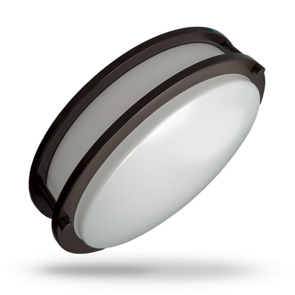 QPLUS 12" Dimmable Flush Mount LED Ceiling Light Bronze